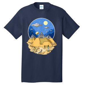 Ancient Egyptian Pyramids Aliens Space UFO Science Fiction Tall T-Shirt