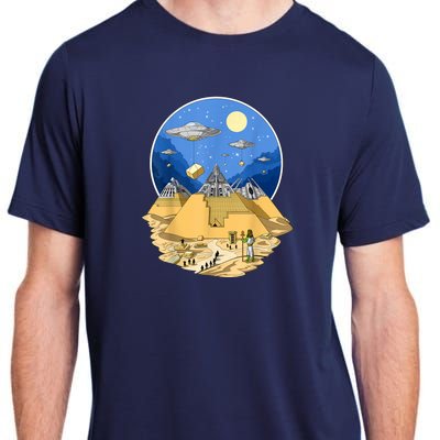 Ancient Egyptian Pyramids Aliens Space UFO Science Fiction Adult ChromaSoft Performance T-Shirt