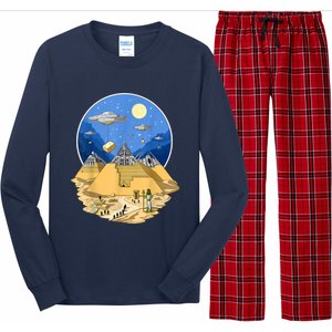 Ancient Egyptian Pyramids Aliens Space UFO Science Fiction Long Sleeve Pajama Set