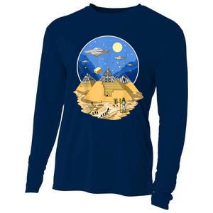 Ancient Egyptian Pyramids Aliens Space UFO Science Fiction Cooling Performance Long Sleeve Crew