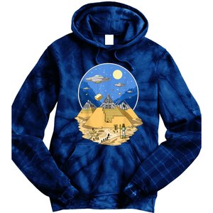 Ancient Egyptian Pyramids Aliens Space UFO Science Fiction Tie Dye Hoodie