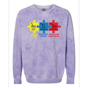 Autism Elets Periodic Table Awareness Asd Gift Colorblast Crewneck Sweatshirt