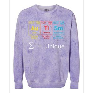 Autism Elets Periodic Table Awareness Asd Gift Colorblast Crewneck Sweatshirt