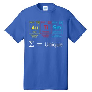 Autism Elets Periodic Table Awareness Asd Gift Tall T-Shirt