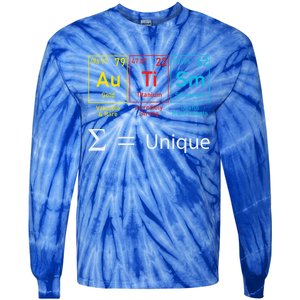 Autism Elets Periodic Table Awareness Asd Gift Tie-Dye Long Sleeve Shirt