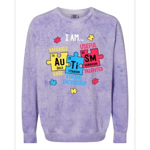 Autism Elets Periodic Table Awareness Asd Great Gift Colorblast Crewneck Sweatshirt