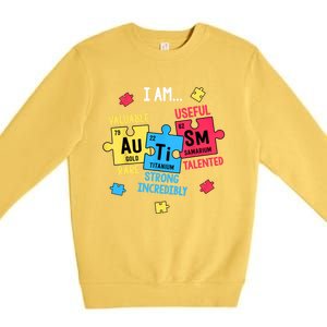 Autism Elets Periodic Table Awareness Asd Great Gift Premium Crewneck Sweatshirt