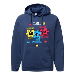 Autism Elets Periodic Table Awareness Asd Great Gift Performance Fleece Hoodie