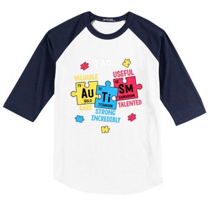 Autism Elets Periodic Table Awareness Asd Great Gift Baseball Sleeve Shirt