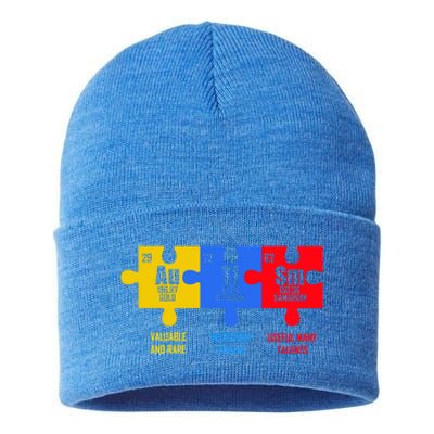 Autism Elets Periodic Table For Chemistry Teacher Gift Sustainable Knit Beanie