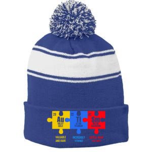 Autism Elets Periodic Table For Chemistry Teacher Gift Stripe Pom Pom Beanie