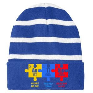 Autism Elets Periodic Table For Chemistry Teacher Gift Striped Beanie with Solid Band