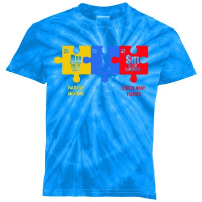 Autism Elets Periodic Table For Chemistry Teacher Gift Kids Tie-Dye T-Shirt