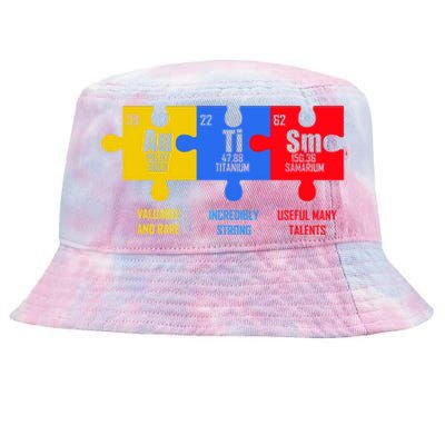 Autism Elets Periodic Table For Chemistry Teacher Gift Tie-Dyed Bucket Hat