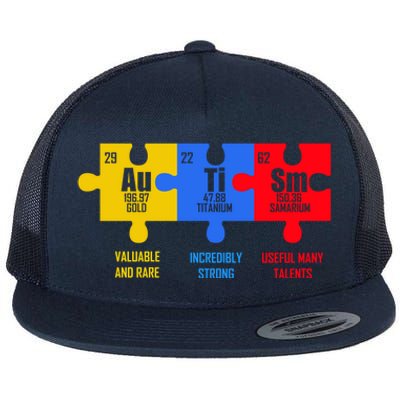 Autism Elets Periodic Table For Chemistry Teacher Gift Flat Bill Trucker Hat