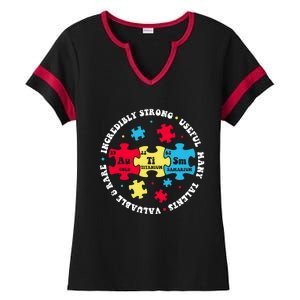 Autism Elets Periodic Table Awareness Asd Great Gift Ladies Halftime Notch Neck Tee