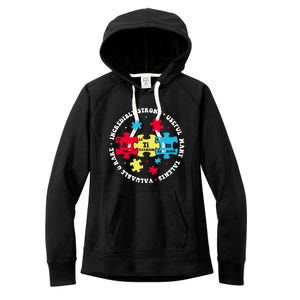 Autism Elets Periodic Table Awareness Asd Great Gift Women's Fleece Hoodie