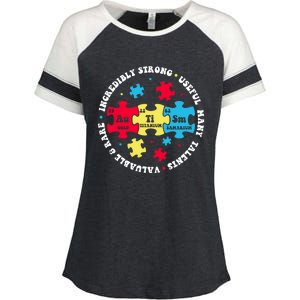 Autism Elets Periodic Table Awareness Asd Great Gift Enza Ladies Jersey Colorblock Tee