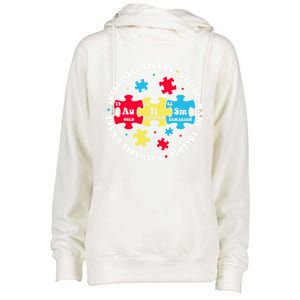 Autism Elets Periodic Table Awareness Asd Great Gift Womens Funnel Neck Pullover Hood