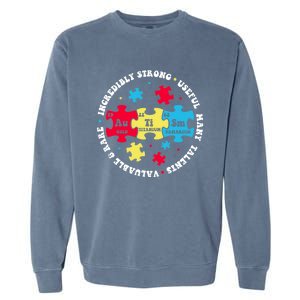 Autism Elets Periodic Table Awareness Asd Great Gift Garment-Dyed Sweatshirt