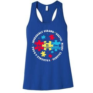 Autism Elets Periodic Table Awareness Asd Great Gift Women's Racerback Tank