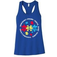 Autism Elets Periodic Table Awareness Asd Great Gift Women's Racerback Tank