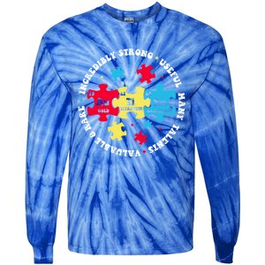 Autism Elets Periodic Table Awareness Asd Great Gift Tie-Dye Long Sleeve Shirt