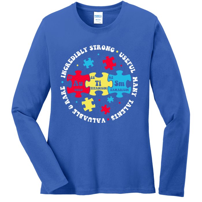 Autism Elets Periodic Table Awareness Asd Great Gift Ladies Long Sleeve Shirt