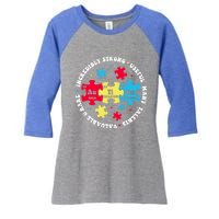 Autism Elets Periodic Table Awareness Asd Great Gift Women's Tri-Blend 3/4-Sleeve Raglan Shirt