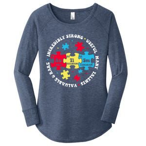 Autism Elets Periodic Table Awareness Asd Great Gift Women's Perfect Tri Tunic Long Sleeve Shirt