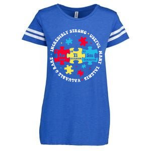 Autism Elets Periodic Table Awareness Asd Great Gift Enza Ladies Jersey Football T-Shirt