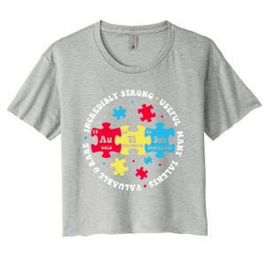 Autism Elets Periodic Table Awareness Asd Great Gift Women's Crop Top Tee