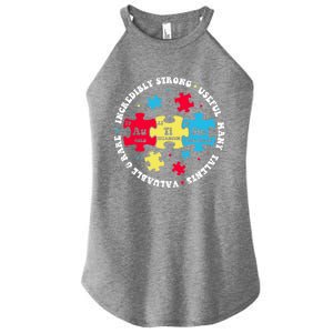 Autism Elets Periodic Table Awareness Asd Great Gift Women's Perfect Tri Rocker Tank