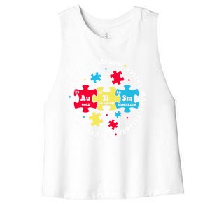 Autism Elets Periodic Table Awareness Asd Great Gift Women's Racerback Cropped Tank