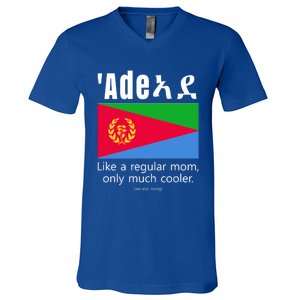 American Eritrean Patriot Flag Mothers Day Eritrea Mom Cute Gift V-Neck T-Shirt