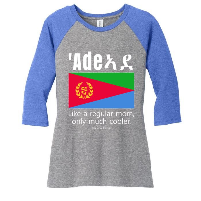 American Eritrean Patriot Flag Mothers Day Eritrea Mom Cute Gift Women's Tri-Blend 3/4-Sleeve Raglan Shirt