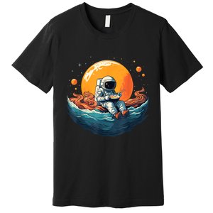 Astronaut Eats Ramen Anime Space Gifts Funny Space Ramen Premium T-Shirt