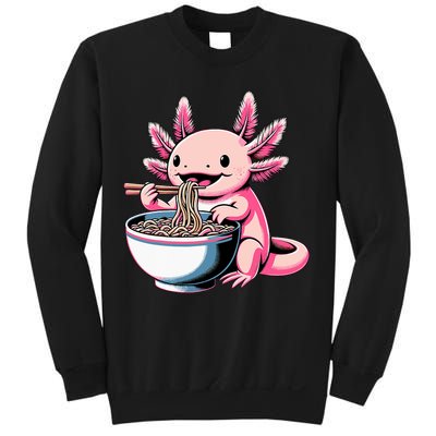 Axolotl Eating Ramen Lover Kawaii Axolotl Sweatshirt