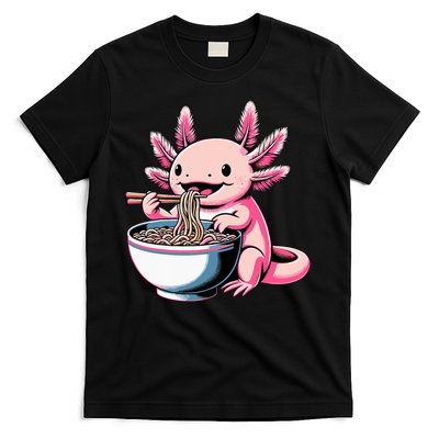 Axolotl Eating Ramen Lover Kawaii Axolotl T-Shirt