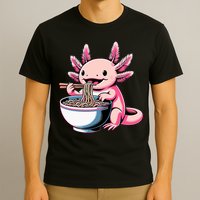 Axolotl Eating Ramen Lover Kawaii Axolotl T-Shirt