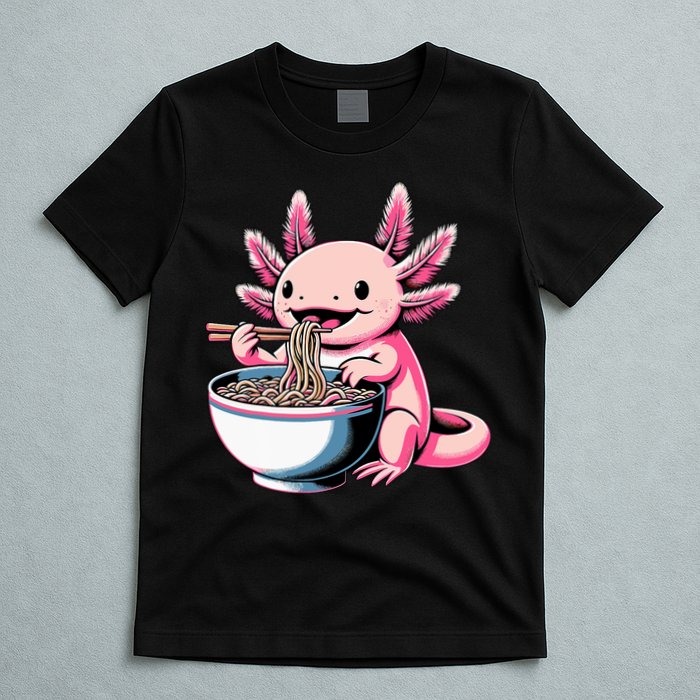 Axolotl Eating Ramen Lover Kawaii Axolotl T-Shirt