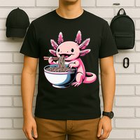 Axolotl Eating Ramen Lover Kawaii Axolotl T-Shirt