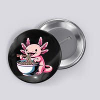Axolotl Eating Ramen Lover Kawaii Axolotl Button