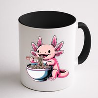 Axolotl Eating Ramen Lover Kawaii Axolotl Mug