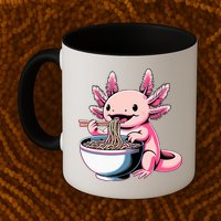 Axolotl Eating Ramen Lover Kawaii Axolotl Mug