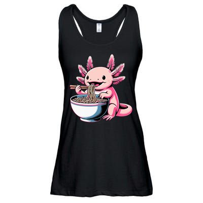 Axolotl Eating Ramen Lover Kawaii Axolotl Ladies Essential Flowy Tank