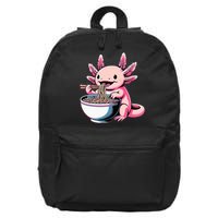 Axolotl Eating Ramen Lover Kawaii Axolotl 16 in Basic Backpack
