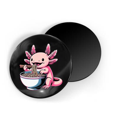 Axolotl Eating Ramen Lover Kawaii Axolotl Magnet