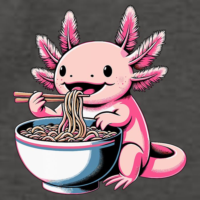 Axolotl Eating Ramen Lover Kawaii Axolotl Vector Backpack