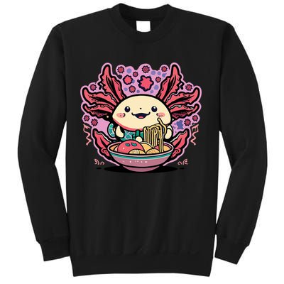 Axolotl Eating Ramen Noodles Cup Pi.nk Kawaii Anime Axolotls Sweatshirt